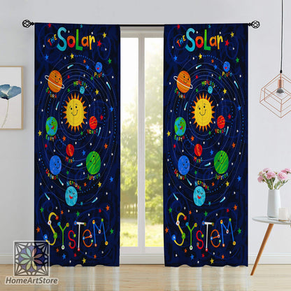 Solar System Curtain, Space Curtain, Kids Room Curtain, Nursery Play Curtain, NASA Curtain