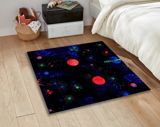 Classic Bowling Arcade Rug, 90s Gaming Carpet, Game Room Mat, Space Game Rug