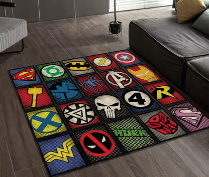 Vintage Super Hero Rug, Marvel Carpet, Children Room Decor, Avengers Mat, Marvel Character Rug