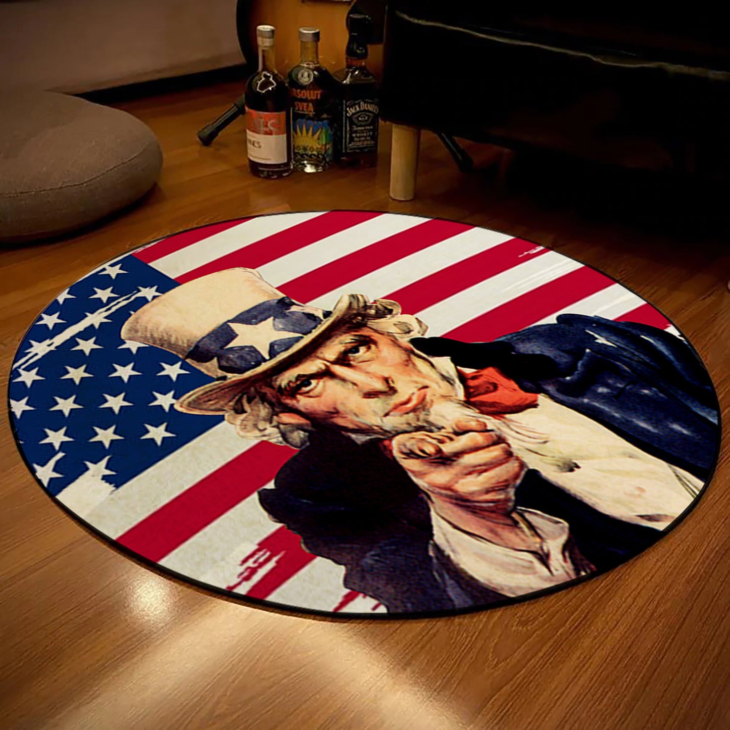 Uncle Sam Themed Rug, Symbol of American Patriotism Carpet, American Flag Decor, Liberty Carpet, Gift for Patriot