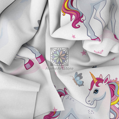 Unicorn Themed Curtain, Rainbow Curtain, Cute Kids Girl Room Curtain, Nursey Decor, Baby Gift