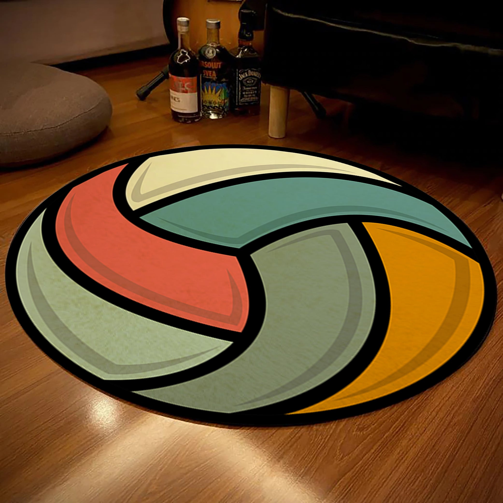 6t Ball Rug Volleyball Ball Rug, Play Room Carpet, Sport Round Mat, Teenage Room D ...