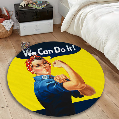 Pop Art Rug, Yellow Girl Room Carpet, Kitchen Floor Area Round Mat, Gift for Him