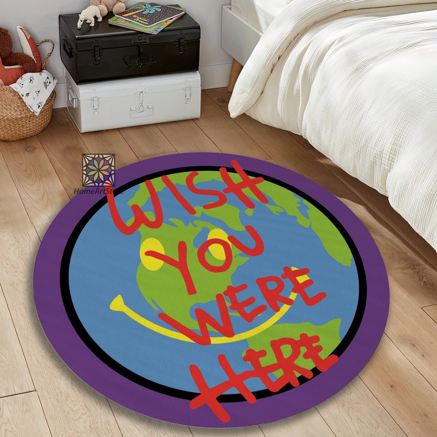 Wish You Were Here Texted Rug, Romantic Carpet, Love Decor, World Printed Mat, Valentine’s Day Gift