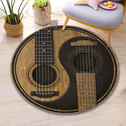 Yin Yang Guitar Rug, Instrument Carpet, Music Room Decor, Yoga Mat