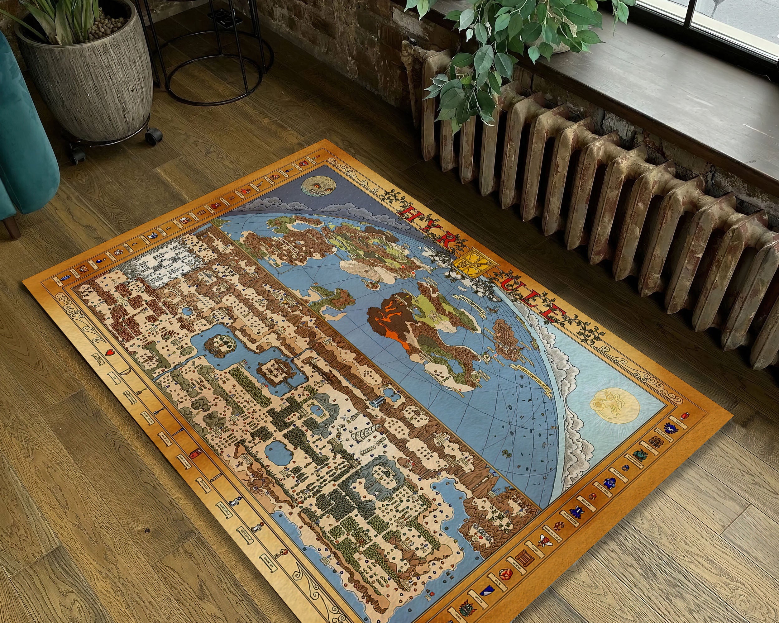 Hyrule Shield Rug Zelda Hyrule Rug - Iconic Video Game Decor, Zelda Character Rug, and D ...