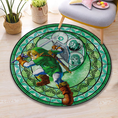 Zelda Character Round Rug, Gaming Chair Mat, Video Game Carpet, Game Room Decor, Zelda Lover Gift
