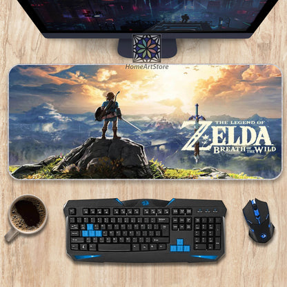 Zelda Poster Mouse Mat, Legend of Zelda Breath of the Wild Desk Mat, Video Game Mouse Pad, Gaming Mousepad, Zelda Decor
