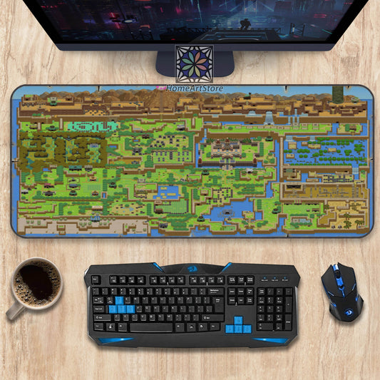Vintage Zelda Map Desk Mat, Large Gaming Mouse Mat, Zelda Mouse Pad, Zelda Decor, Gamer Mousepad