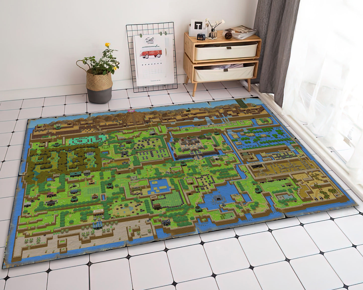 Zelda Map Rug, The Legend of Zelda Breath of The Wıld Rug, Game Room Area Mat, Zelda Fan Decor