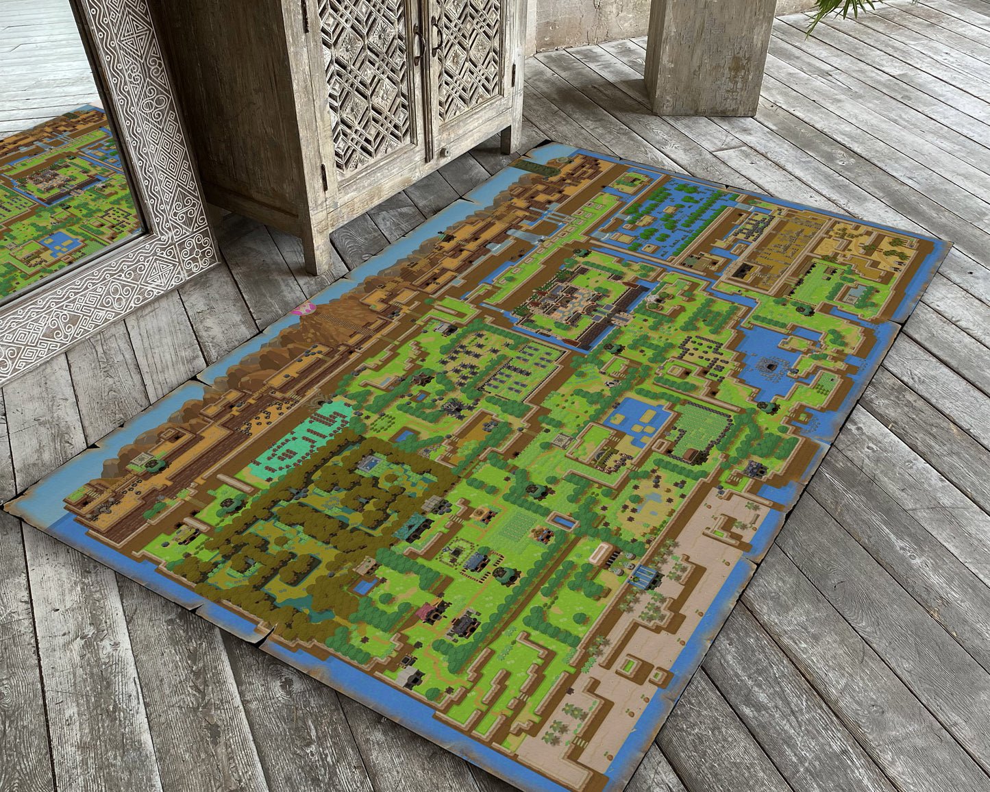 Zelda Map Rug, The Legend of Zelda Breath of The Wıld Rug, Game Room Area Mat, Zelda Fan Decor