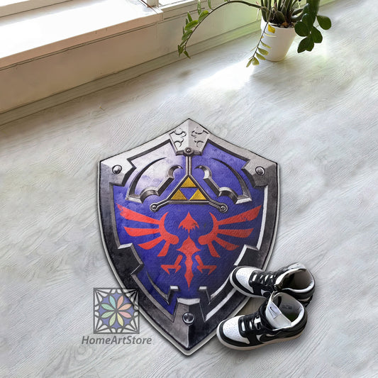 Zelda Shield Rug - Enhance Your Game Room Decor with this Artful Gaming Mat