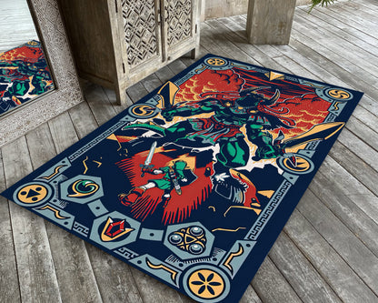 The Legend of Zelda Rug, Cool Gaming Room Carpet, Triforce Zelda Art Mat, Gift for Gamer, Game Decor