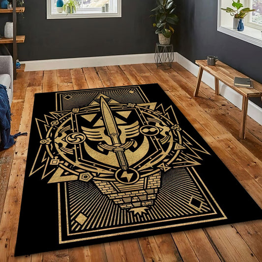 Zelda Sword Symbol Area Rug - The Legend of Zelda Gaming Icon for Your Game Room