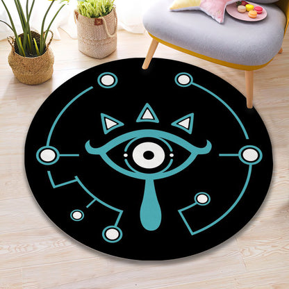 Zelda Symbol Eye Rug, Game Room Carpet, Zelda Art Mat, Video Game Decor, Hyrule Rug