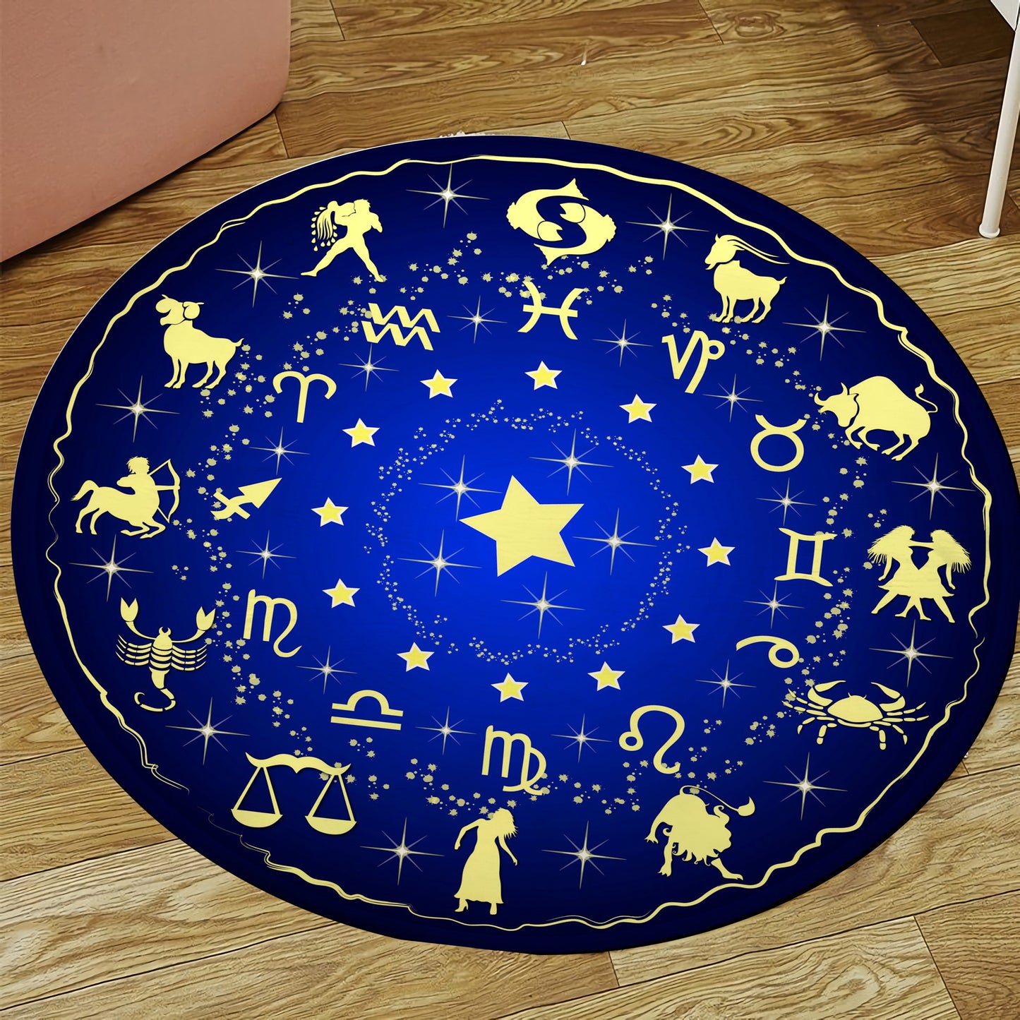 Zodiac Rug, Astrology Carpet, Aries, Taurus, Gemini, Cancer, Leo, Virgo, Libra, Scorpio, Sagittarius Patterned Mat