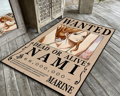 Nami Character Rug, One Piece Carpet, Movie Series Decor, Japanese Anime Mat, Nami Fan Gift