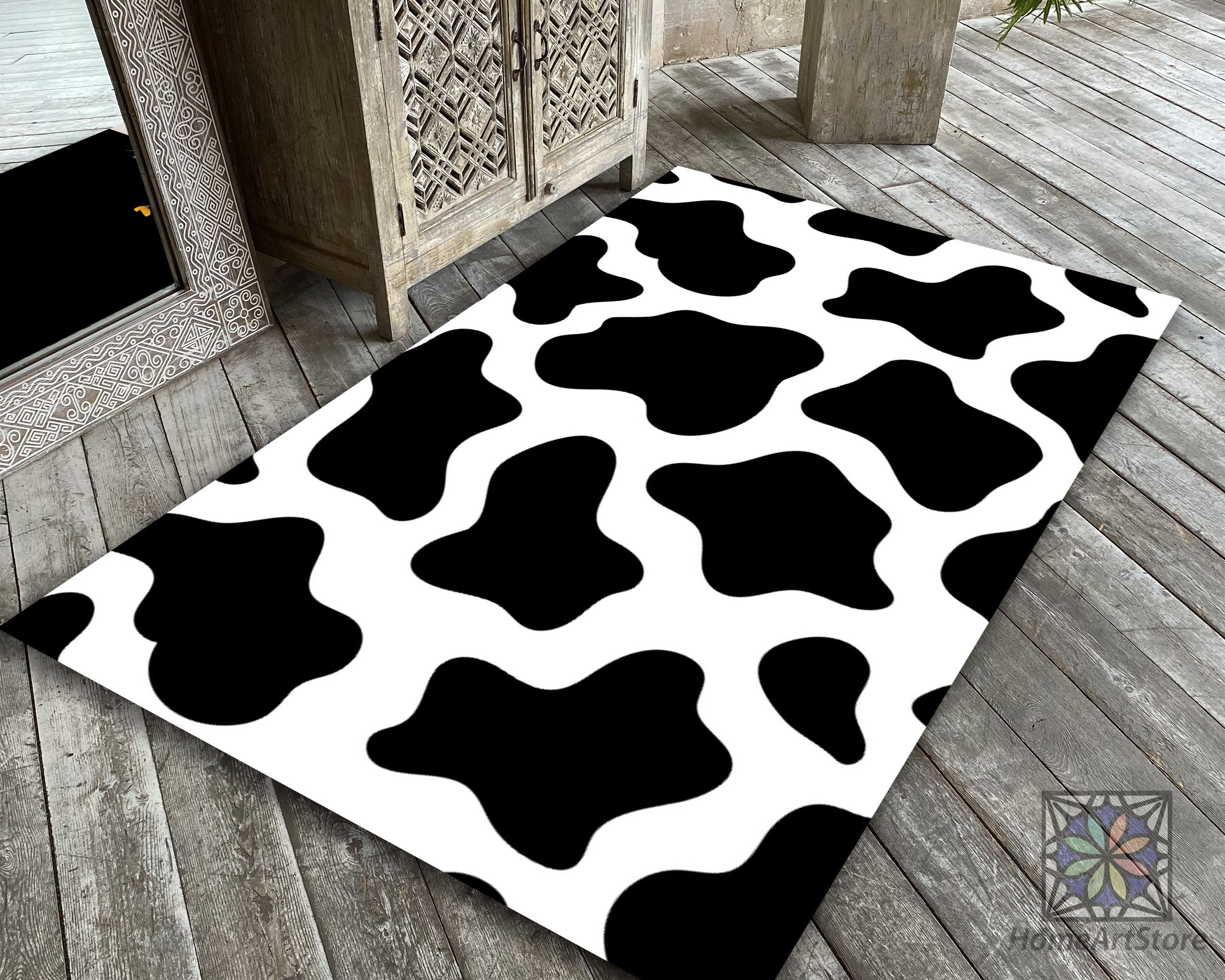 Cow Rug Design Cow Pattern Rug, Bedroom Carpet, Animal Printed Mat, Nursery Rug, Kids ...