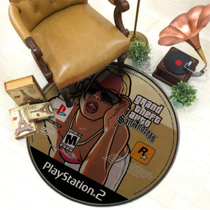 Grand Theft Auto Rug, GTA CD Carpet, Game Room Decor, Gaming Chair Mat, GTA Character Poster Rug