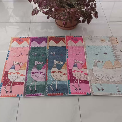 Camel Rug, Desert Theme Carpet, Moroccan Style Floor Mat, Kids Room Play Mat, Playroom Decor