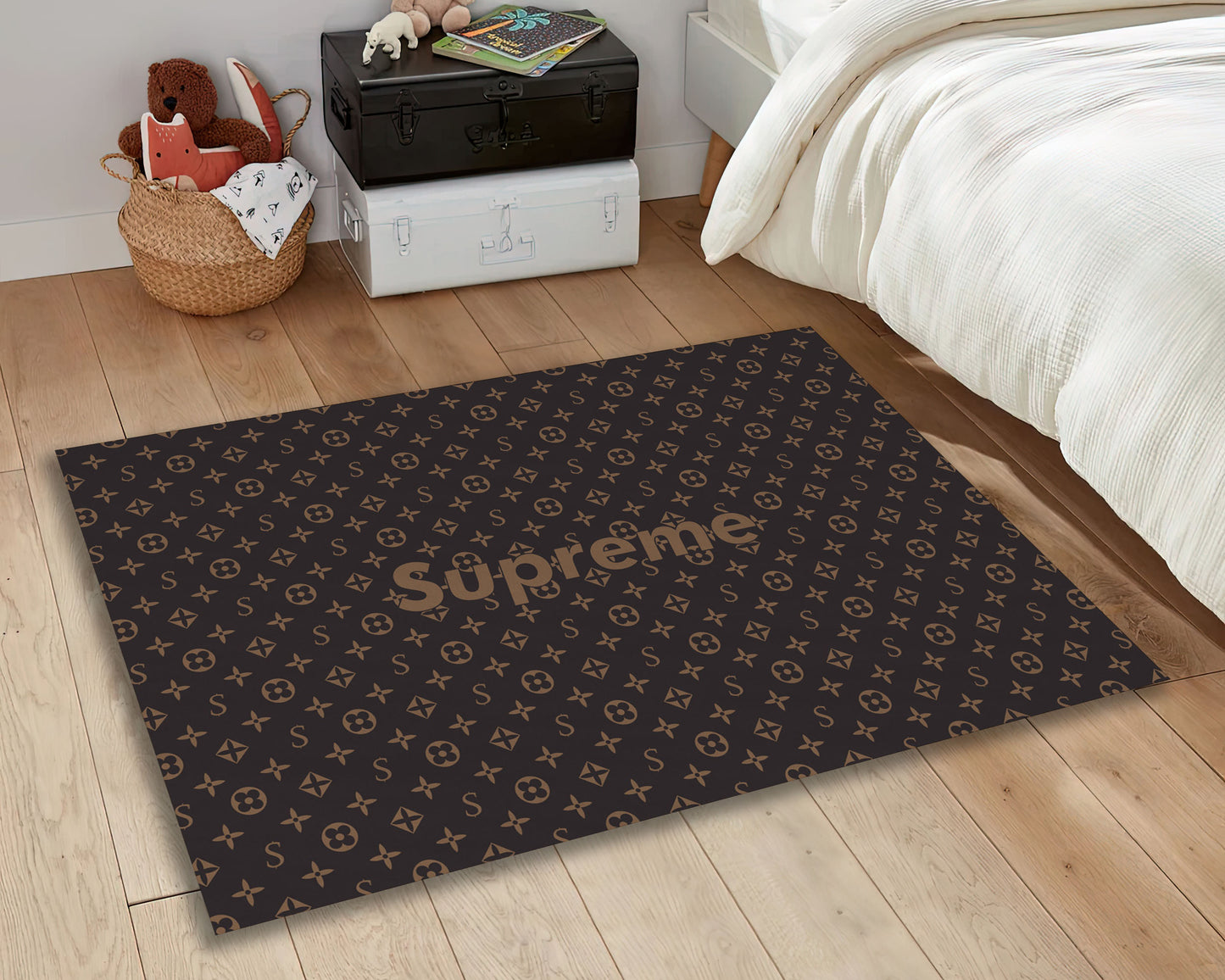 LV Symbol Rug, Street Fashion Decor, Luxury Carpet, Louis Vuitton Carpet, Brand Rug, Supreme Rug