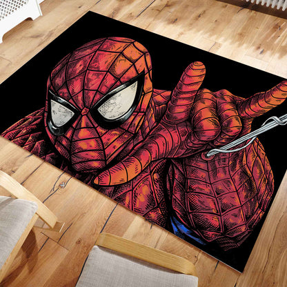 Spiderman Themed Rug, Kids Room Carpet, Avengers Decor, Super Hero Character Rug, Kids Gift