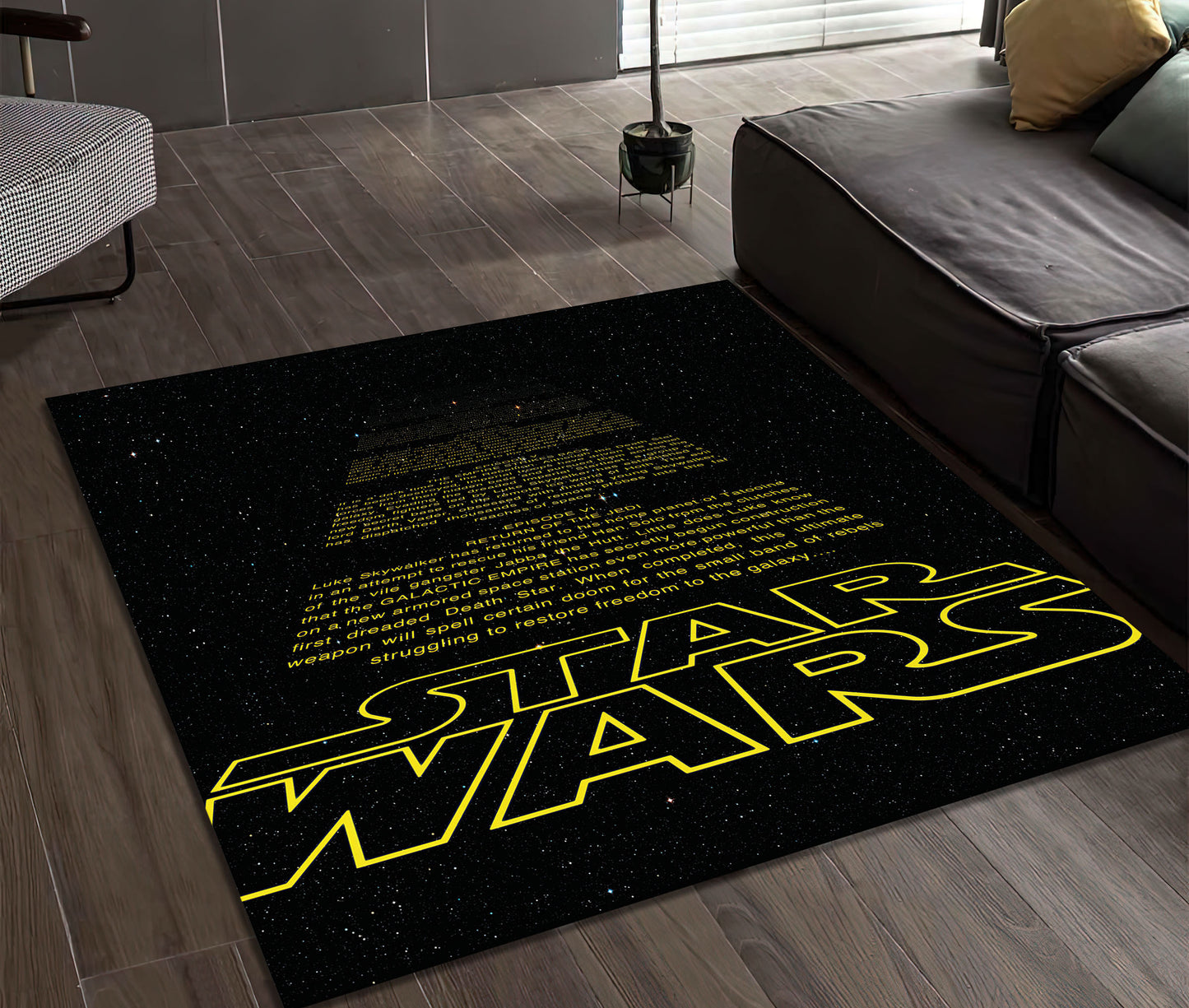 Vintage Star Wars Rug, Opening Star Wars Text Carpet, Movie Room Mat, Galaxy Rug, Space Carpet