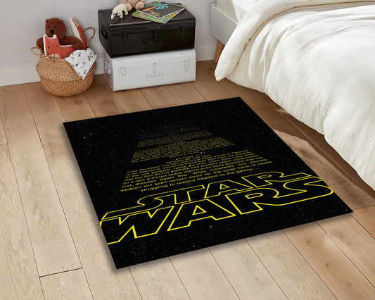 Vintage Star Wars Rug, Opening Star Wars Text Carpet, Movie Room Mat, Galaxy Rug, Space Carpet